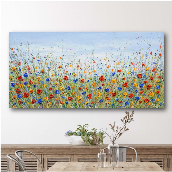 Colorful Wildflower Field Landscape Art Print