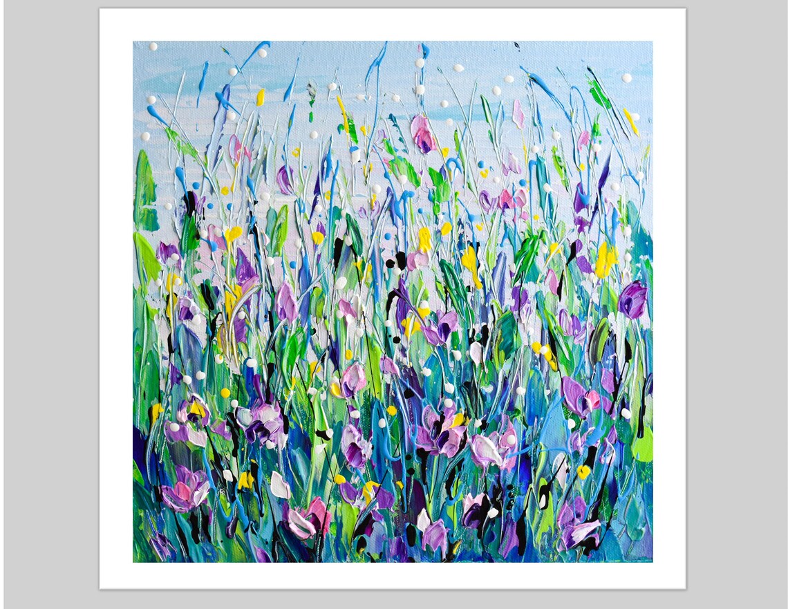 Wildflower Meadow Purple Flowers Wall Art Print