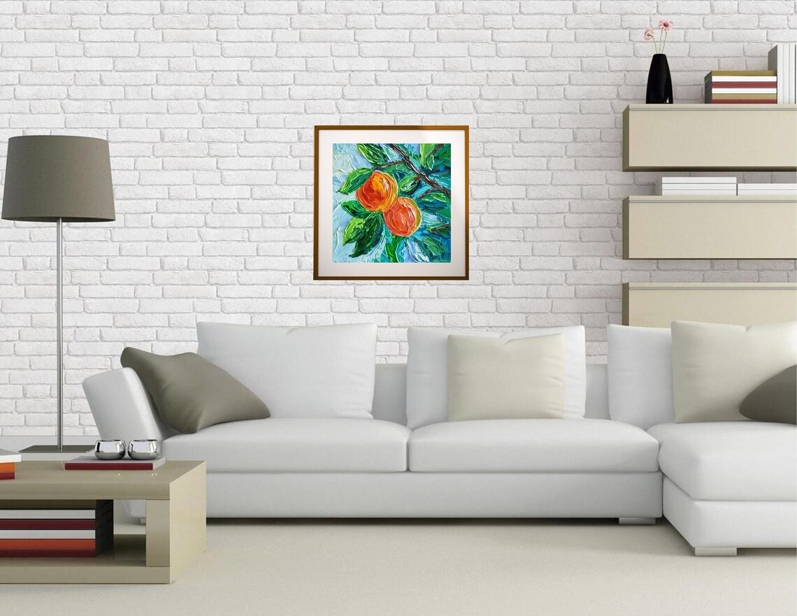 Peaches Botanical Kitchen Wall Art Print, Fruit Decor - Image 2
