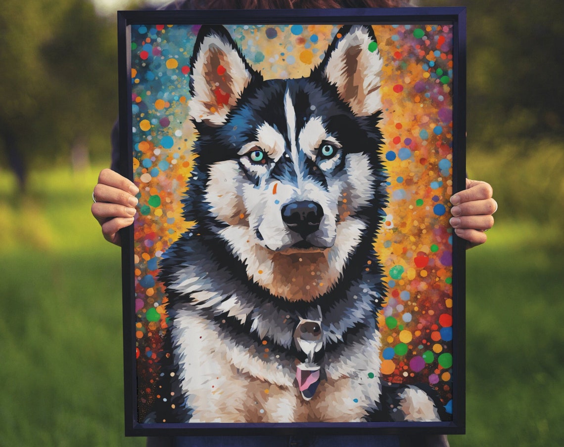 Siberian Husky Photo Print Colorful Husky Portrait Husky Dog Wall Art Colorful Husky Picture Husky Home Decor Dog Art Print Cute Dog
