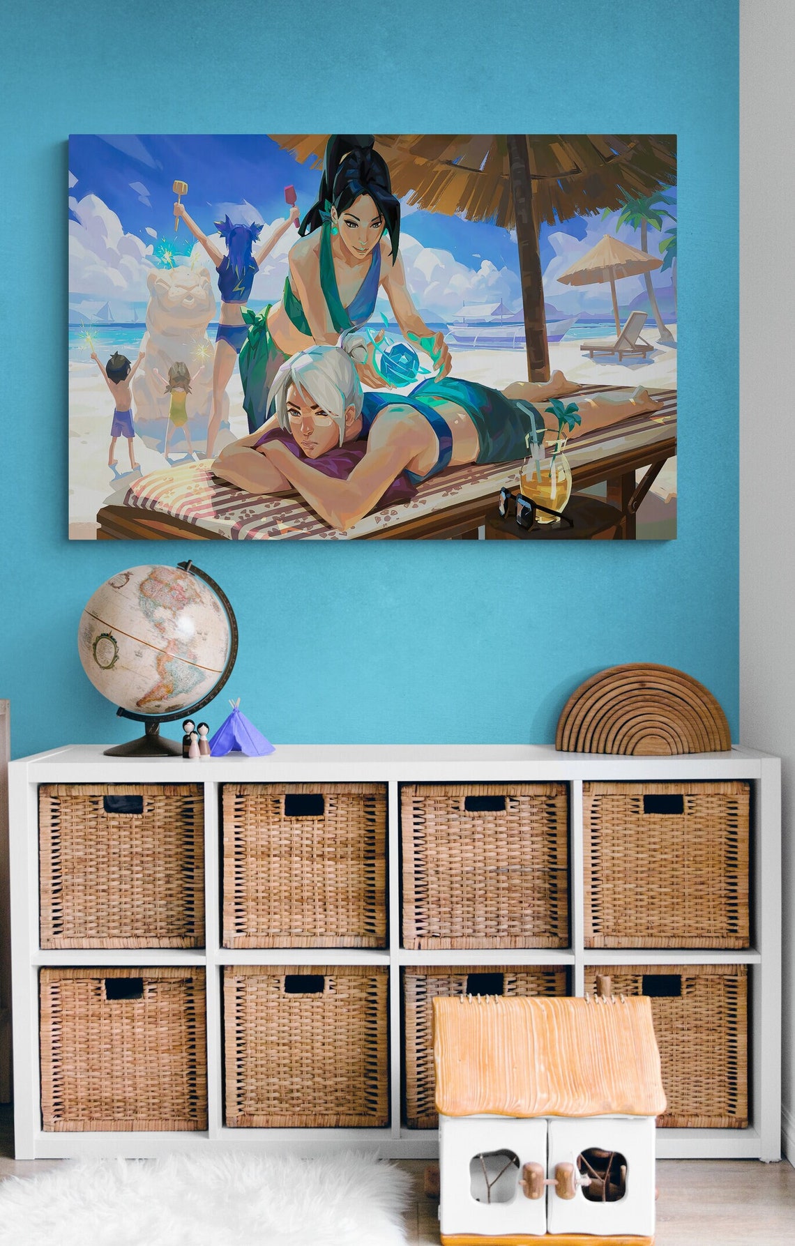 Colorful Video Game Heroes Group Portrait Holiday Photo Style Wall Art - Image 2