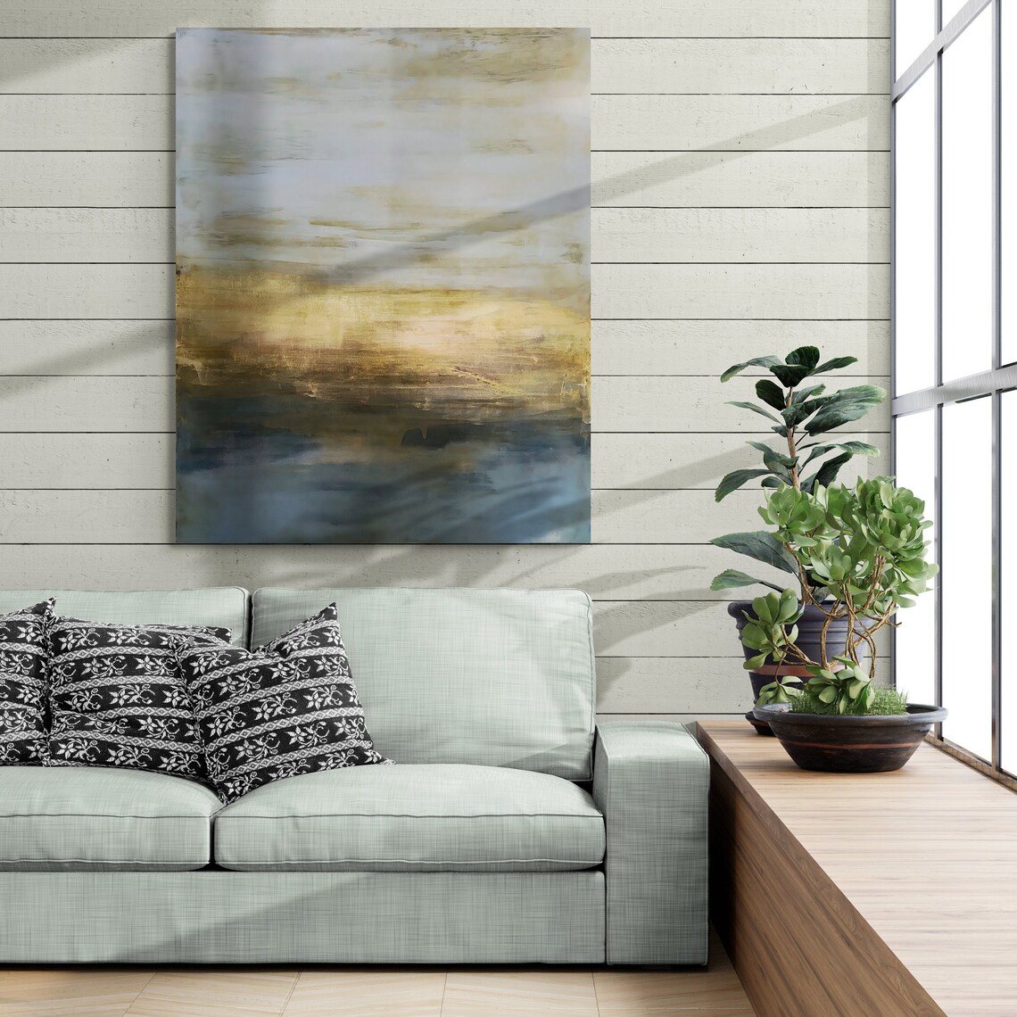 Blue Gold Abstract Art Print, Modern Abstract - Image 2