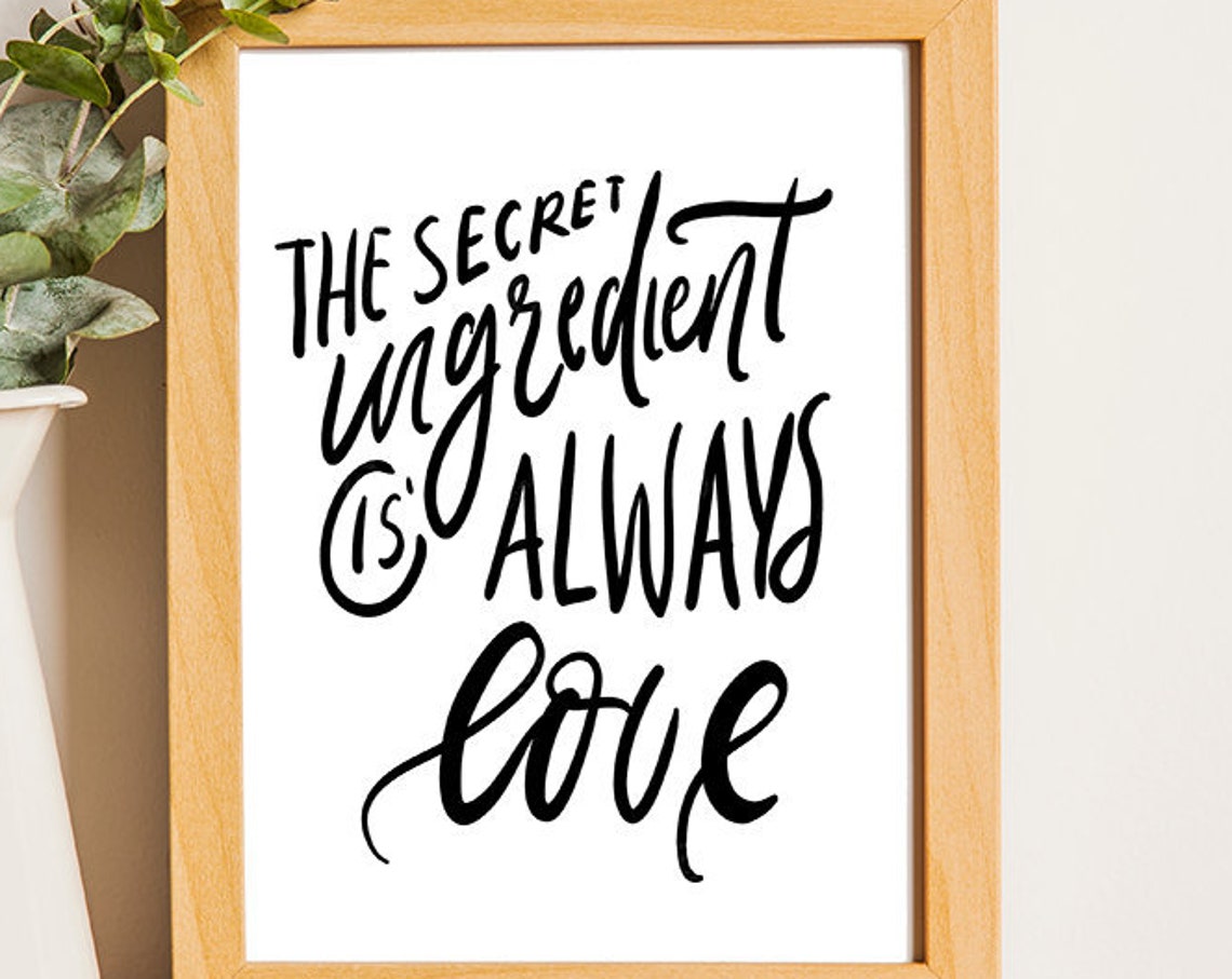 The Secret Ingredient Is Always Love Kitchen Quote Decor Poster