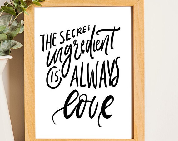 The Secret Ingredient Is Always Love Kitchen Quote Decor Poster