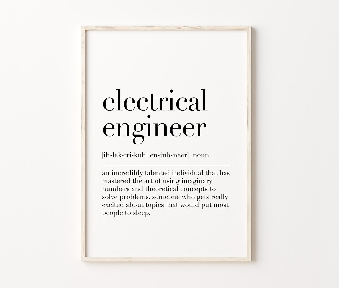 Electrical Engineer Funny Job Definition Gift Office Word Poster - Image 3