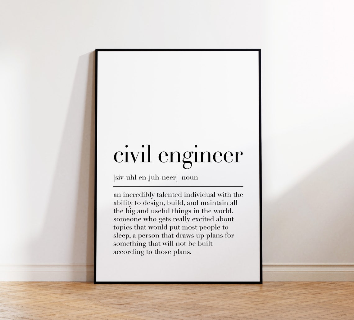 Civil Engineer Definition Funny Gift Build Design Engineer Poster - Image 4