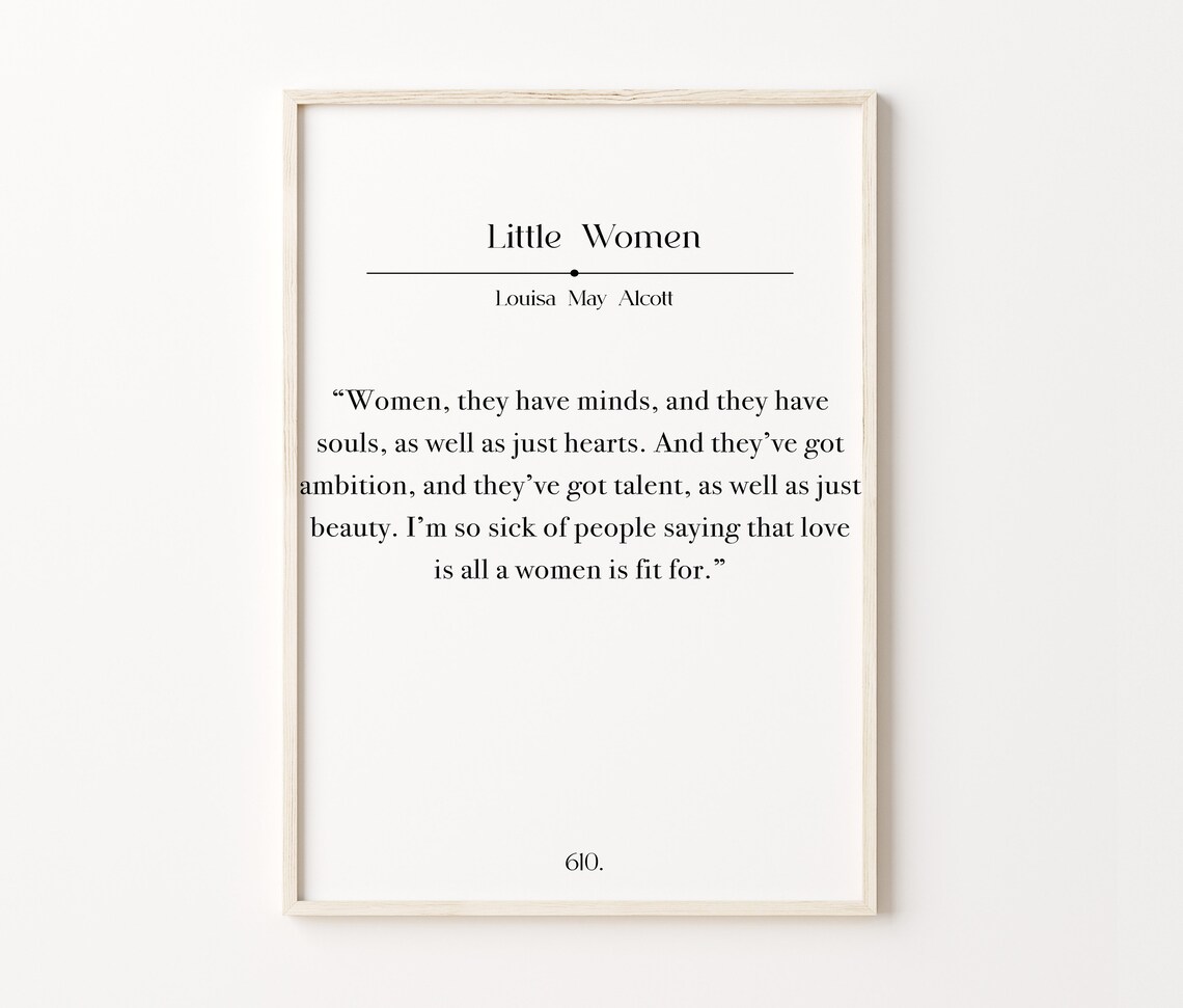 Little Women Louisa May Alcott Book Quote Strong Women Poster - Image 3