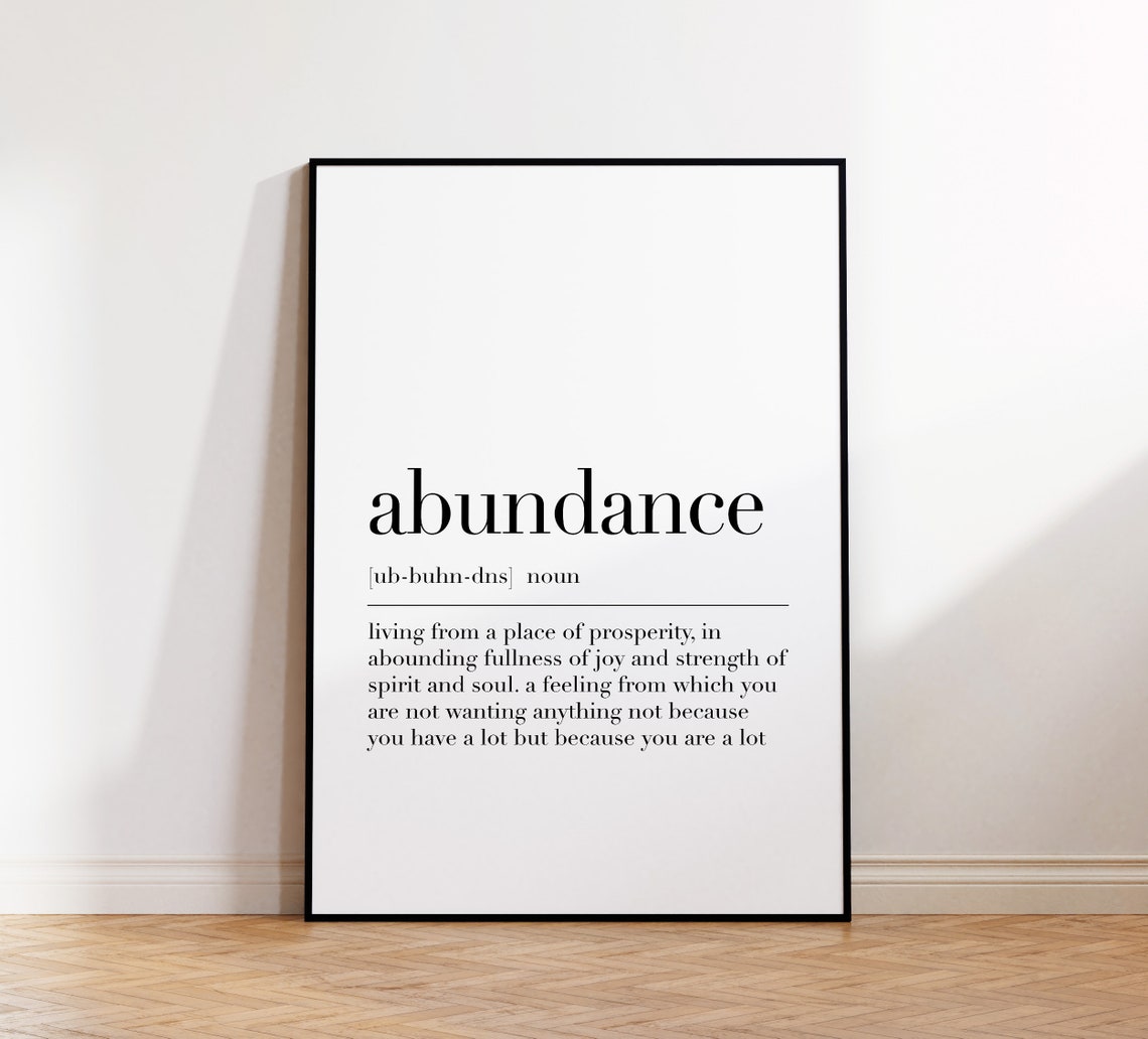 Abundance Definition Prosperity Joy Spirit Manifestation Poster - Image 4