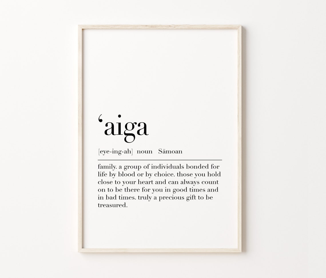 'Aiga Samoan Family Definition Minimalist Dictionary Art Poster - Image 4
