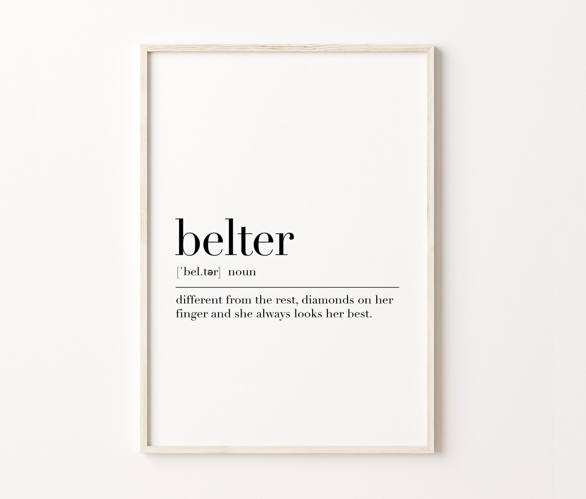 Belter Definition Print Belter Quote Poster Home Minimalist Art Decor Inspirational Print Dictionary Poster Belter Wall Art - Image 4