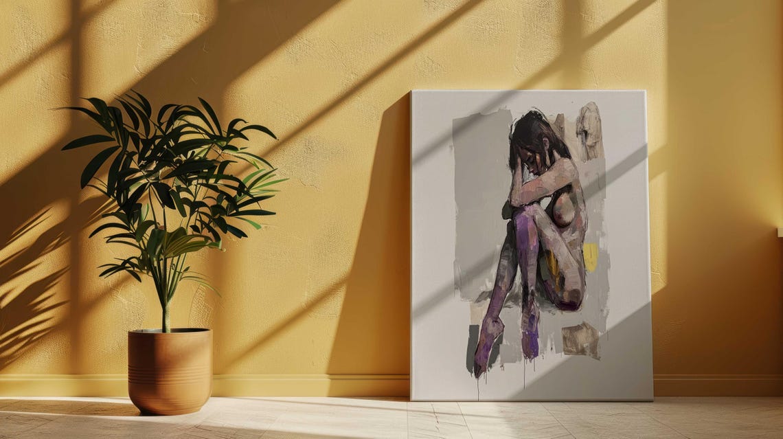 Mature Content Expressionist Art Modern Home Decor Nude Art Sensual Art Abstract Wall Art - Image 4