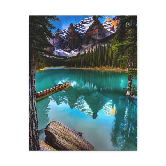 Mountain Lake Canvas Wall Art Modern Home Decor