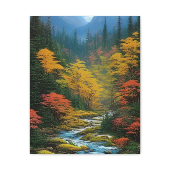 Autumn Forest Canvas Print Modern Landscape Wall Art