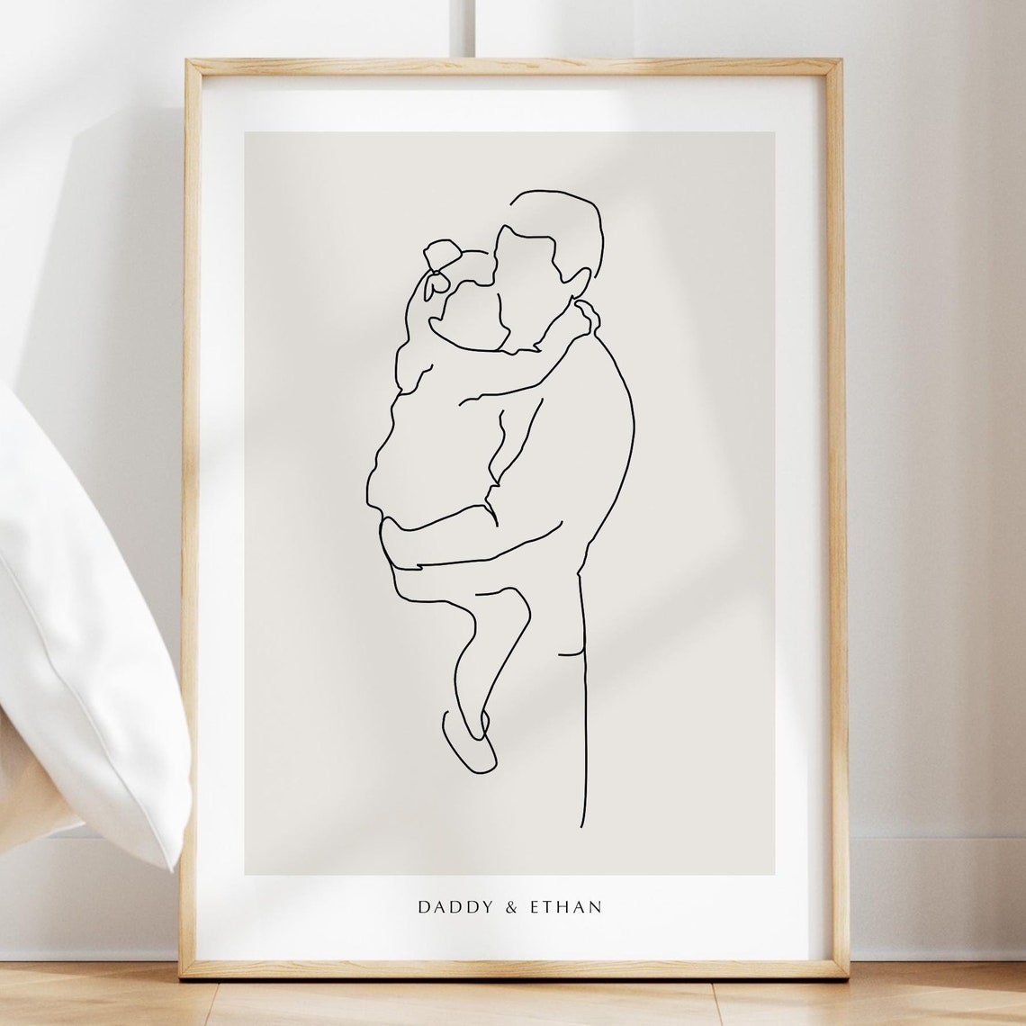 Personalised Daddy Print Father And Daughter Art Line Art Daddy Print Daddy Drawing Gift For Dad Personalised Print Gift For Dad Art