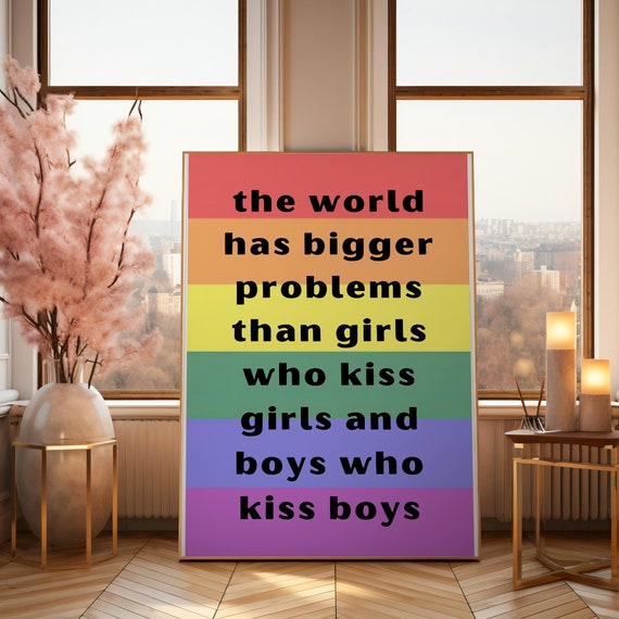 Gay Print Queer Wall Art Lgbtq Gift Lgbt Pride Wall Art Gay Lesbian Bisexual Transgender Love Is Love Poster Queer Art