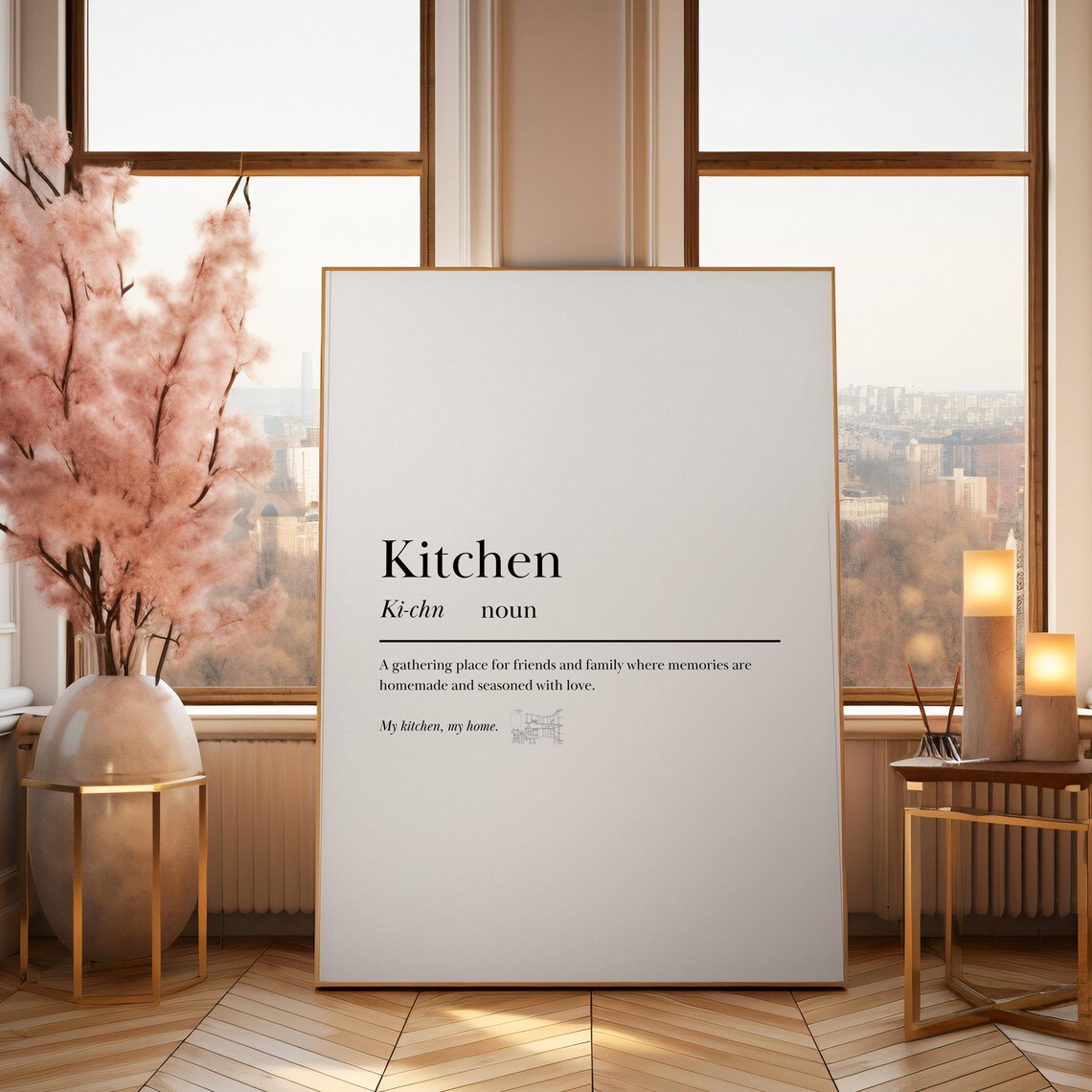 Kitchen Dictionary Definition Noun Gathering Place Family Poster