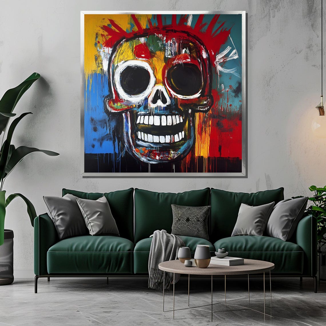 Basquiat Skull Painting Abstract Expressionist Graffiti Art Vibrant Urban Street Wall Decor Bold Contemporary Print - Image 3