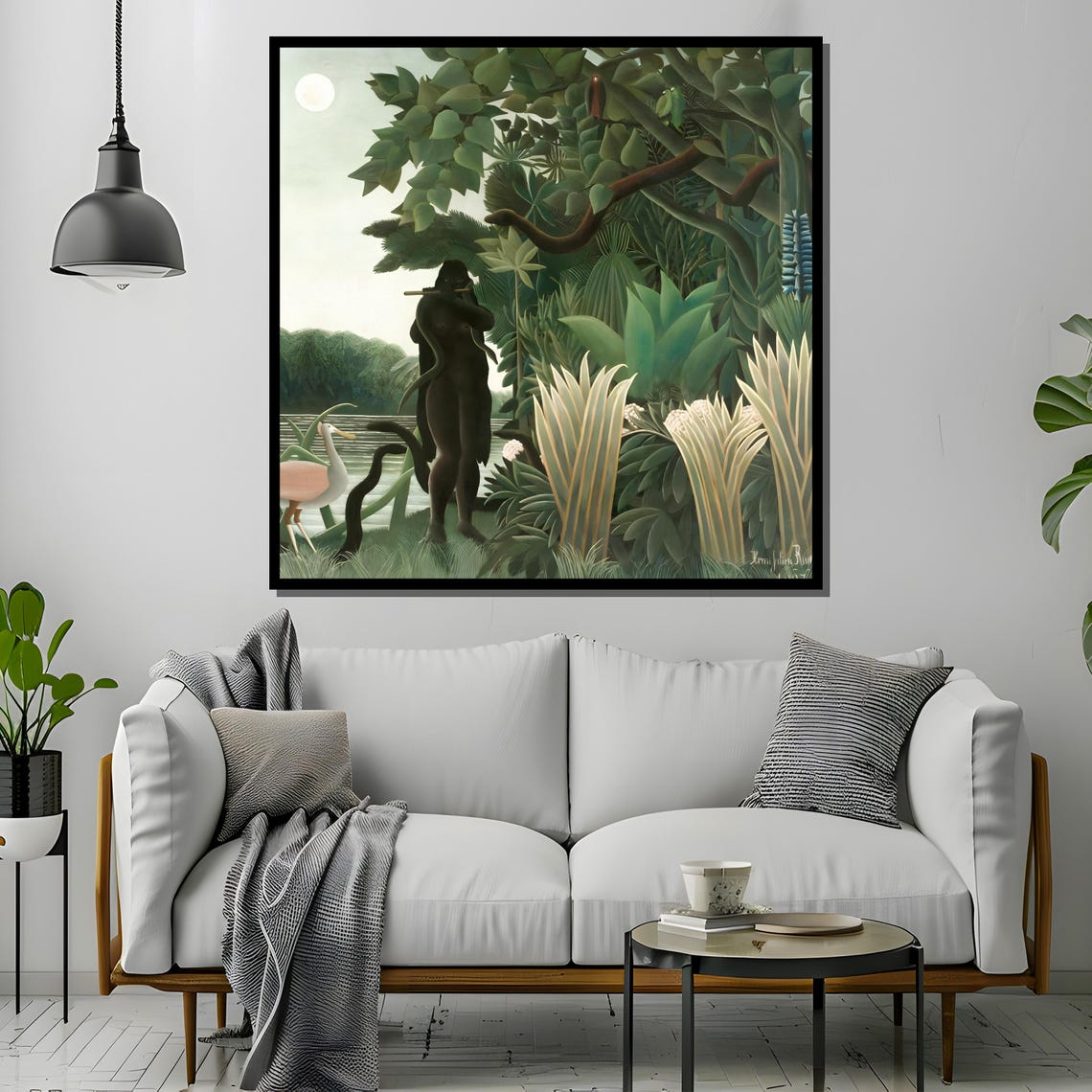 Henri Rousseau Exotic Jungle Snake River Scene Painting Print - Image 4