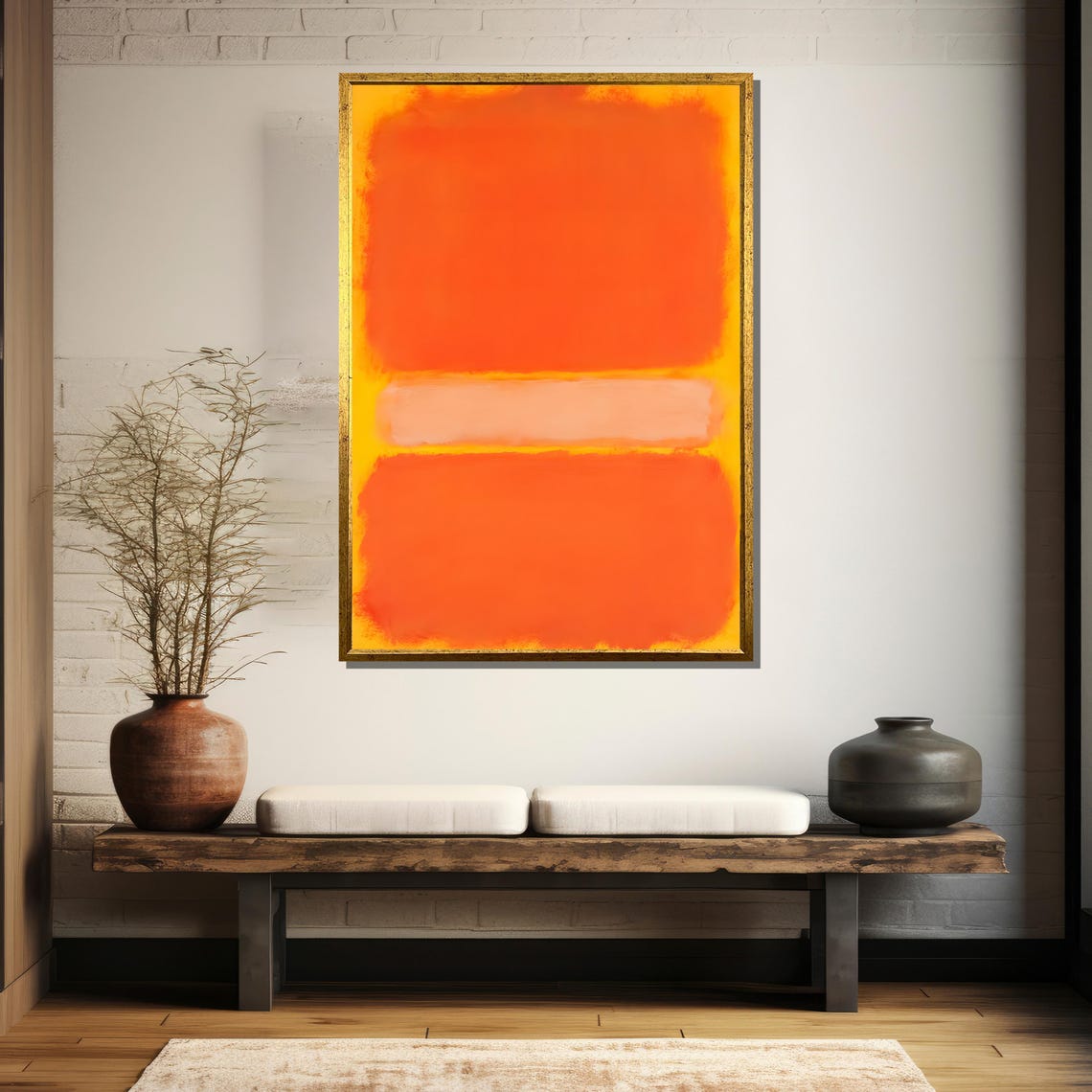 Mark Rothko Inspired Painting Vibrant Orange And Yellow Abstract Art Perfect Modern Gift For Bold Interiors - Image 5
