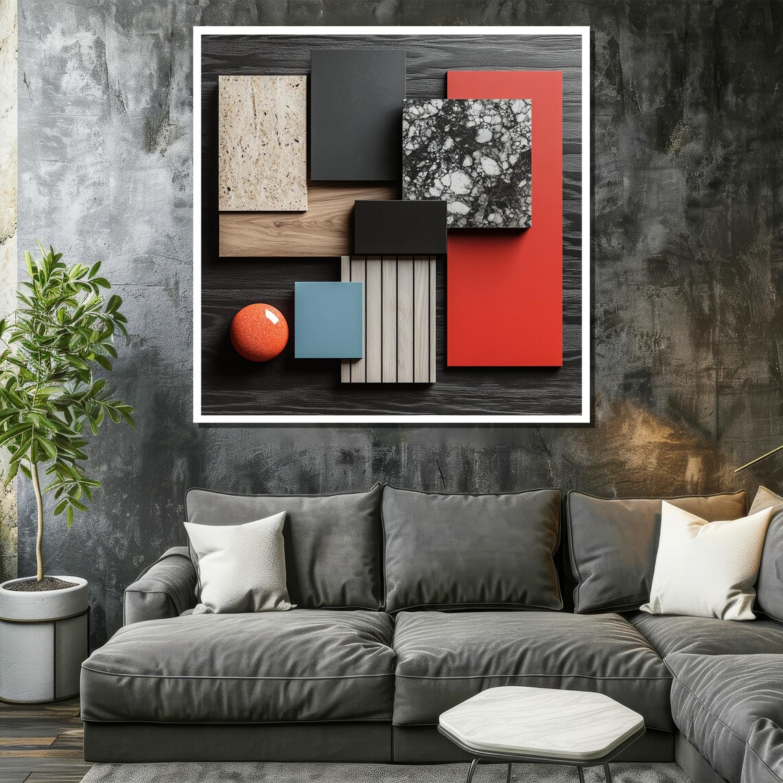Modern Abstract Painting Geometric Wall Art Luxury Interior Decor Gift - Image 2