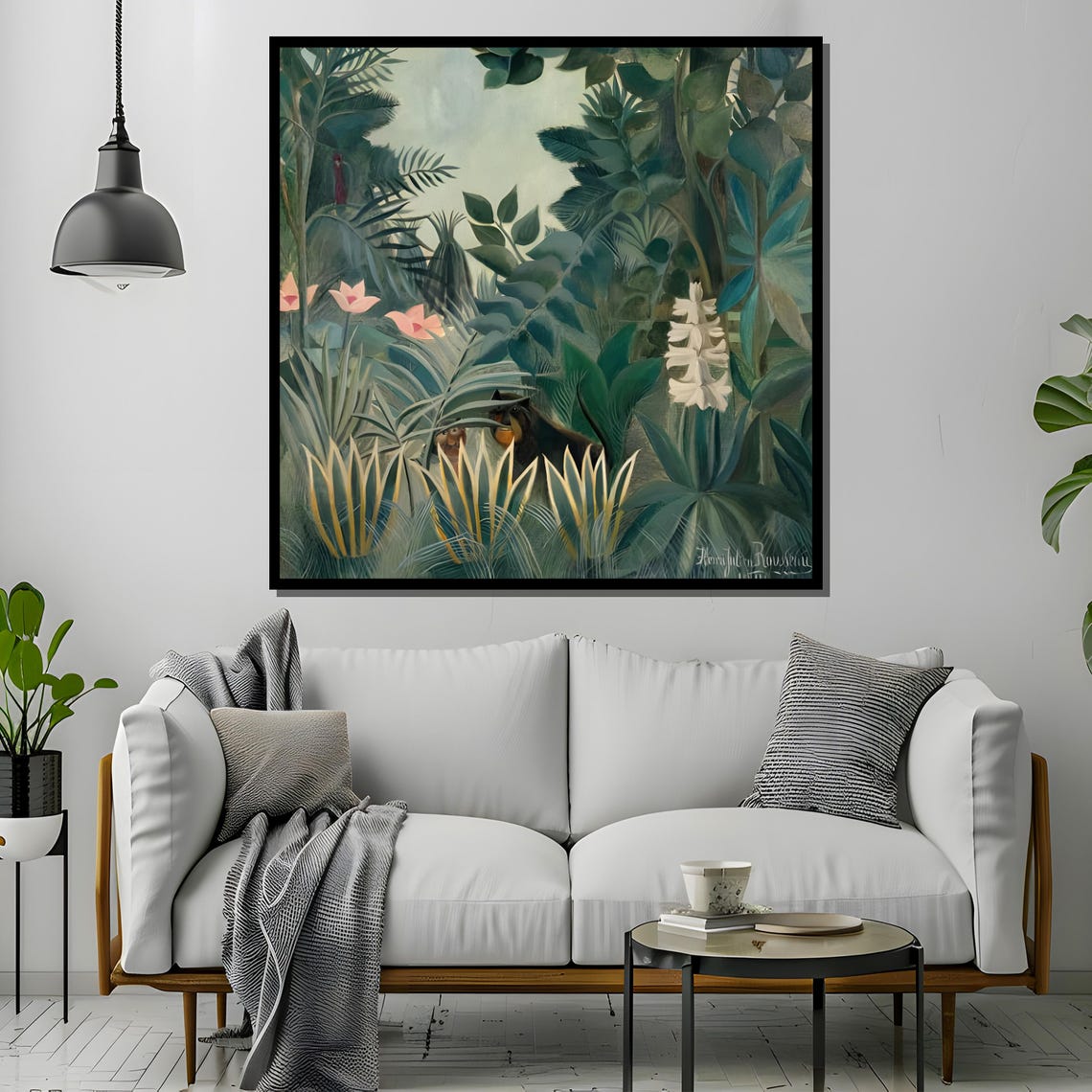 Rousseau-Style Jungle Monkey Exotic Botanical Painting Print - Image 4