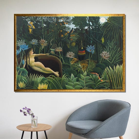 Henri Rousseaus The Dream Exotic Jungle Painting Surreal And Symbolic Art Gift For Nature And Fantasy Lovers