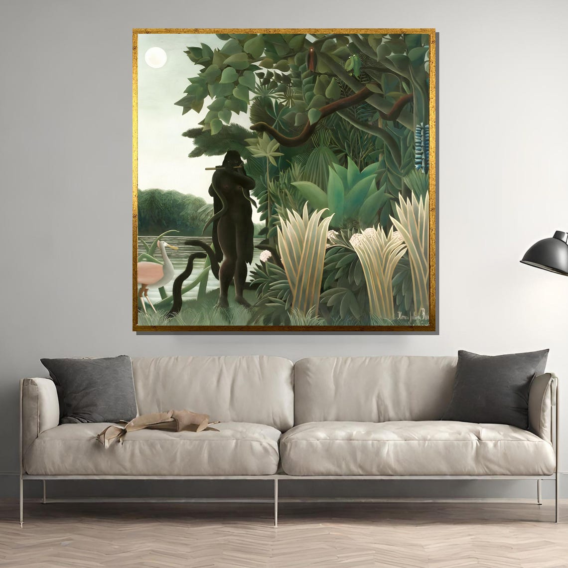 Exquisite Henri Rousseau The Equatorial Jungle Painting Lush Greenery Art Gift For Nature Lovers And Exotic Home Decor