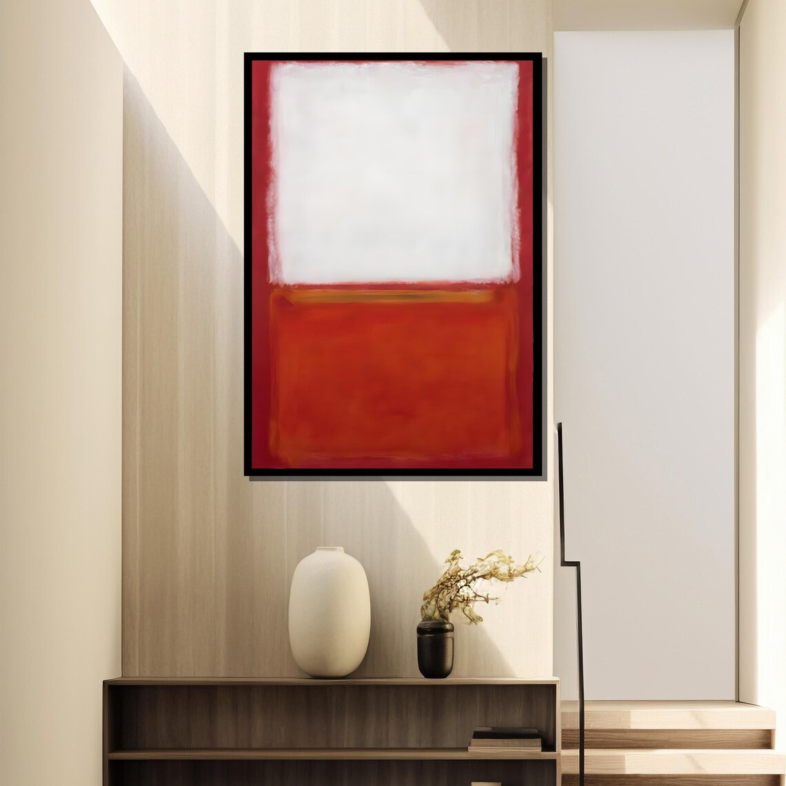 Mark Rothkos Untitled 1969 White And Orange Abstract Expressionist Painting Ideal Art Gift For Contemporary Collectors - Image 4