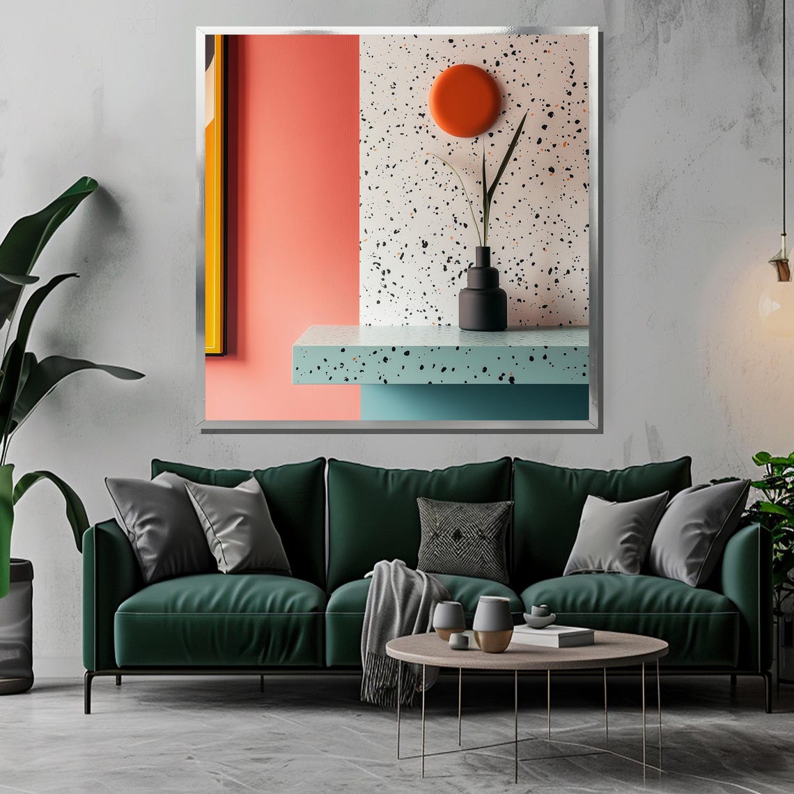 Memphis Design Painting Colorful Geometric Abstract Wall Art Modern Terrazzo Decor Playful Contemporary Artwork Unique Gift - Image 3
