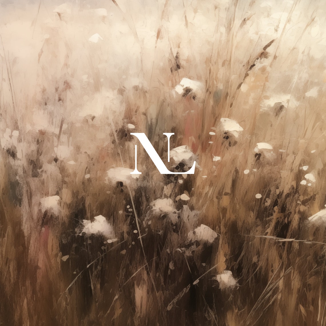 Windblown Meadow White Wildflowers Golden Grass Landscape Poster - Image 3