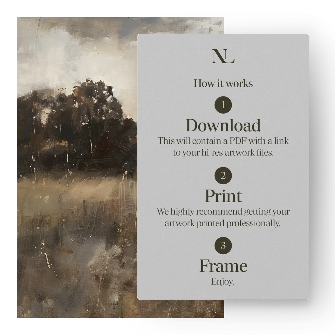 Serene Golden Field Landscape With Trees Under Cloudy Sky Poster - Image 2