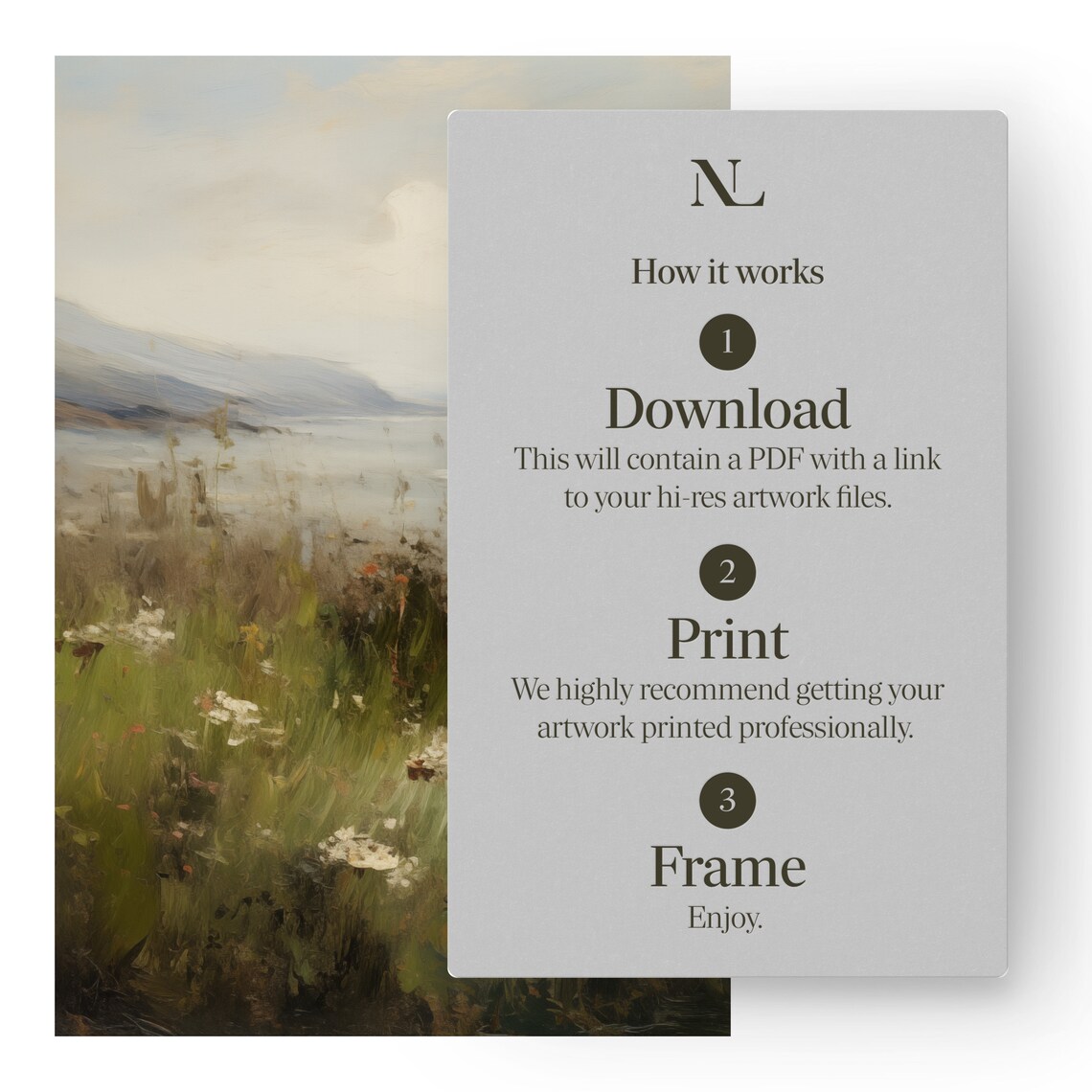 Sailboat On Calm Sea Wildflower Cliff Coastal Painting Poster - Image 3