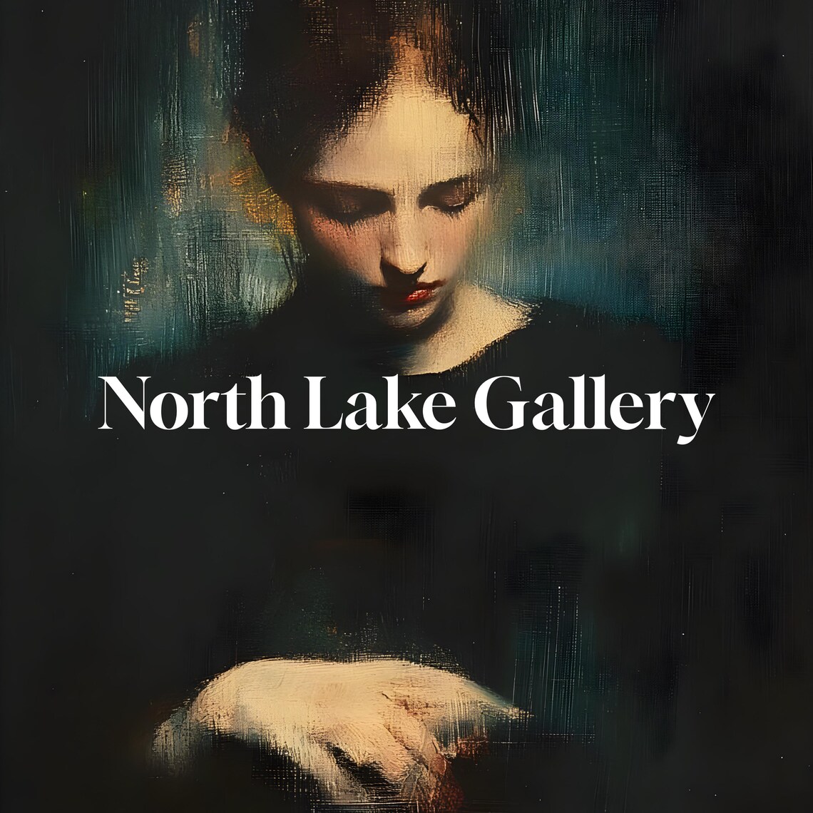 Thoughtful Woman Portrait In Darkness Chiaroscuro Moody Style Poster - Image 2