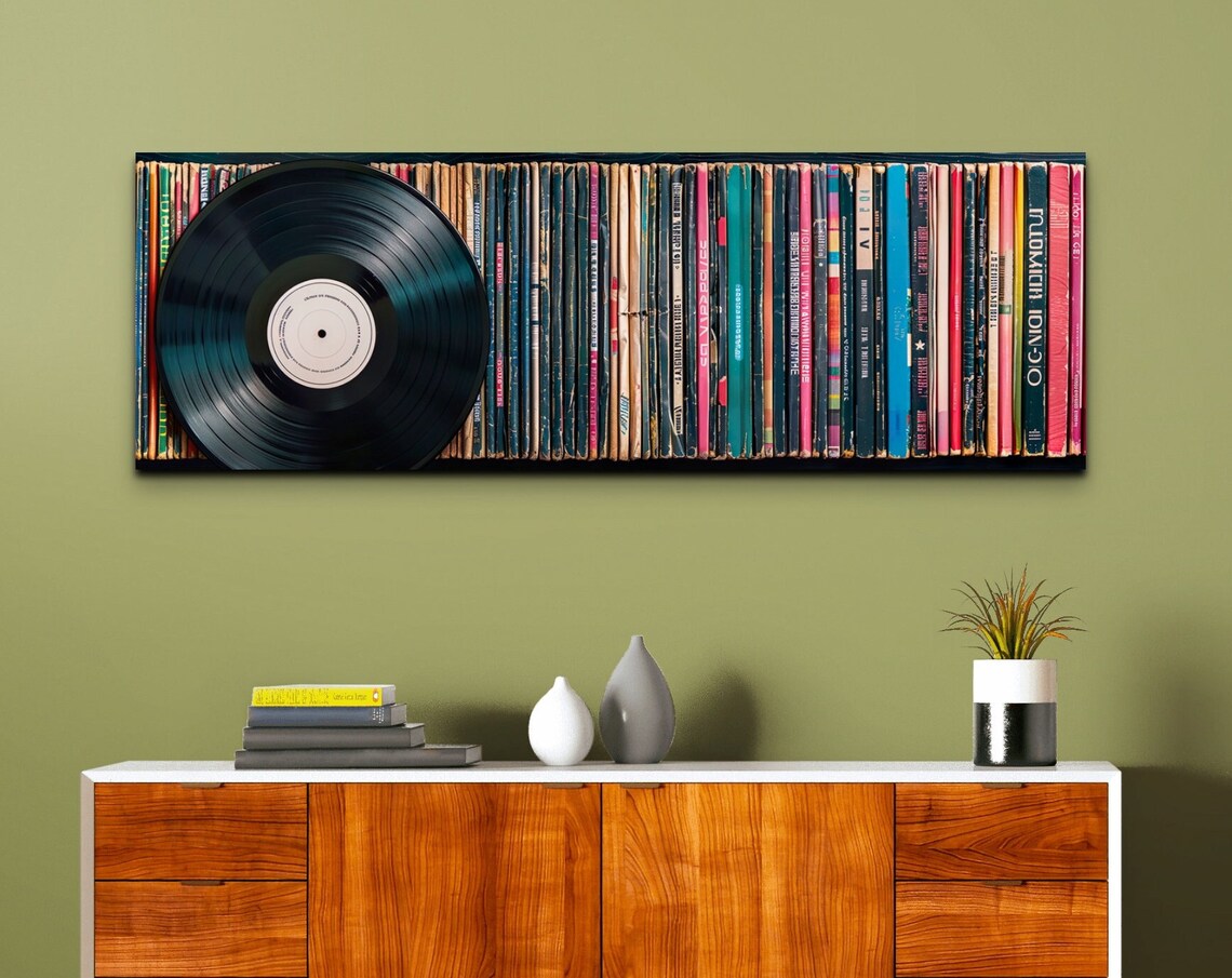 Record In Library, Panoramic Wall Art Print