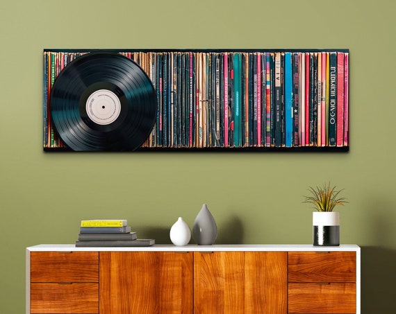 Record In Library, Panoramic Wall Art Print