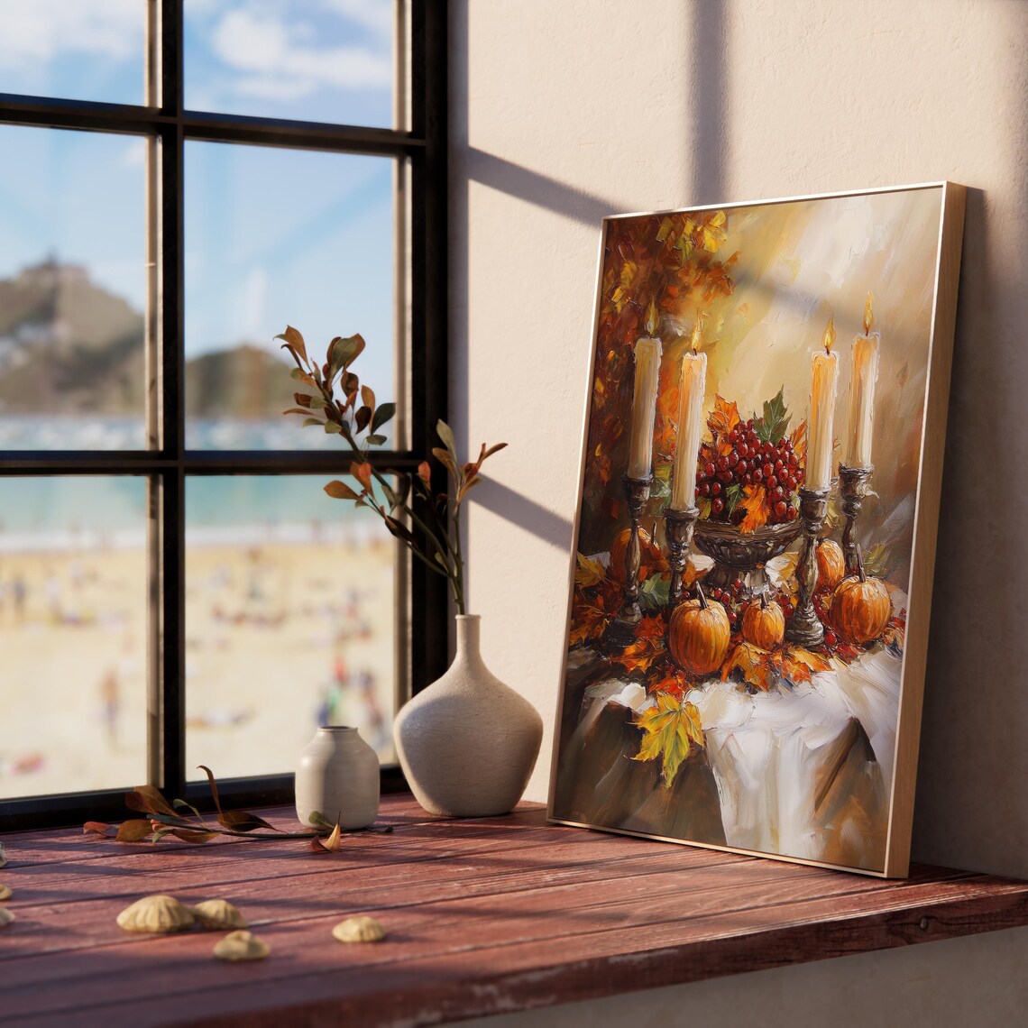 Candlelit Pumpkin And Berry Harvest Autumn Still Life Poster - Image 5