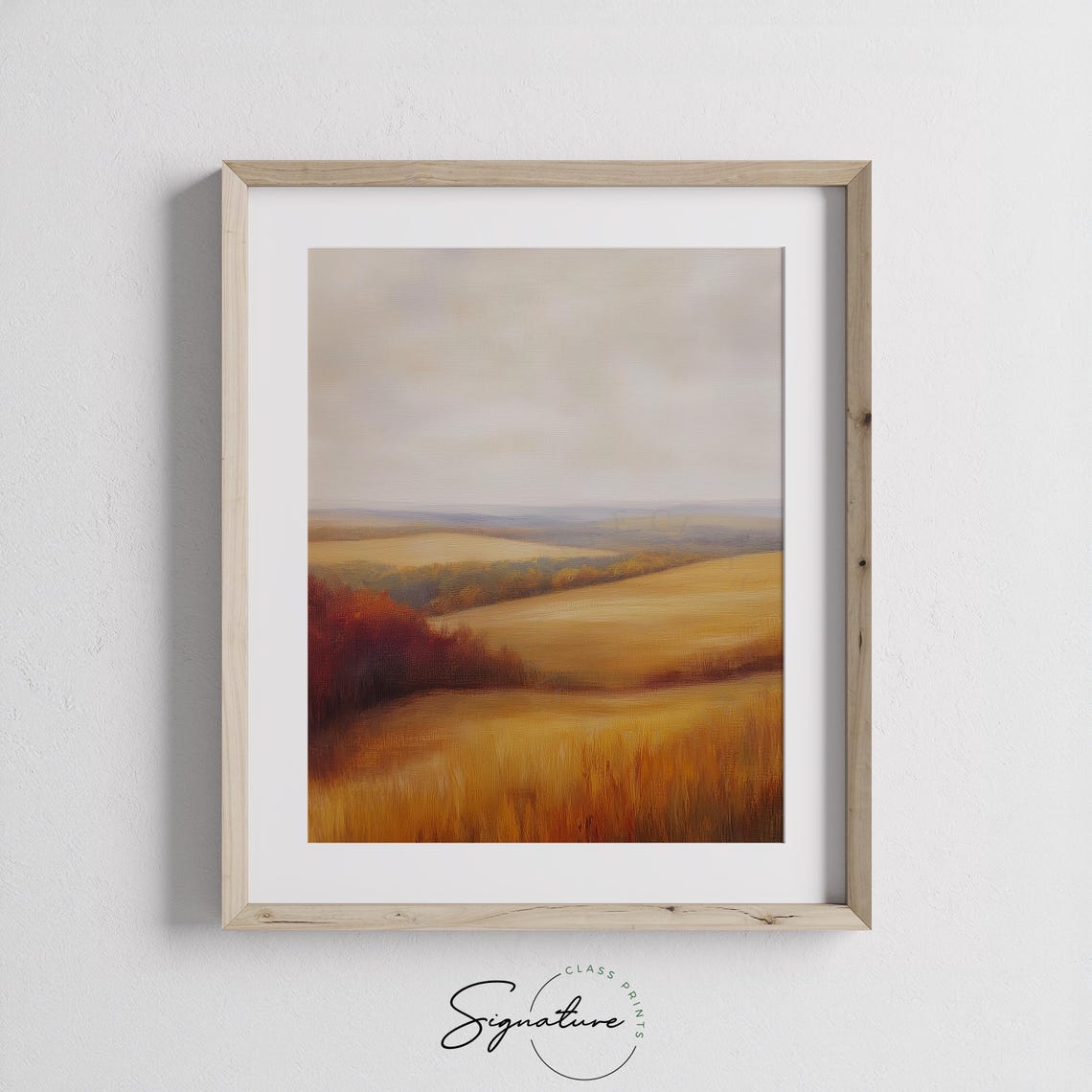 Rolling Golden Hills Under a Soft Sky Peaceful Autumn Landscape Poster - Image 3