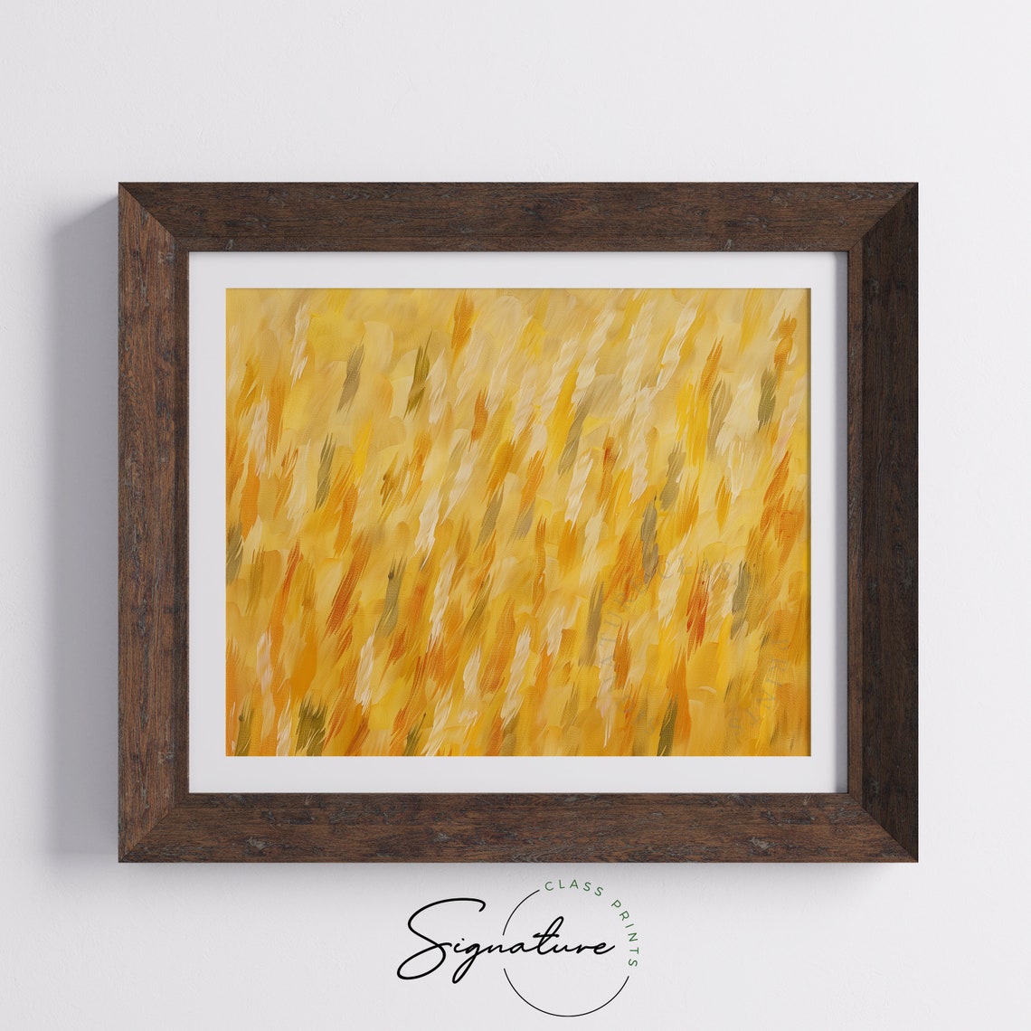 Golden Wheat Field Abstract Brushstroke Minimalist Art Poster - Image 5