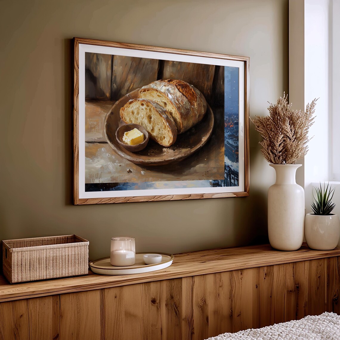 Rustic Bread And Butter Plate, Cottagecore Kitchen Art - Image 5
