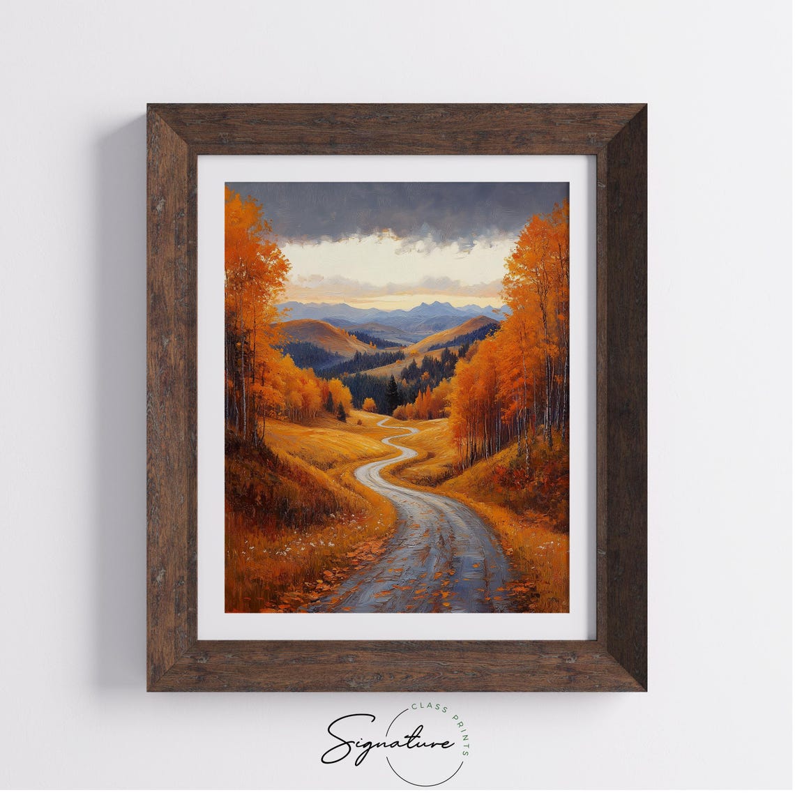 Golden Valley Winding Road Dramatic Sky Mountain Vista Print - Image 4