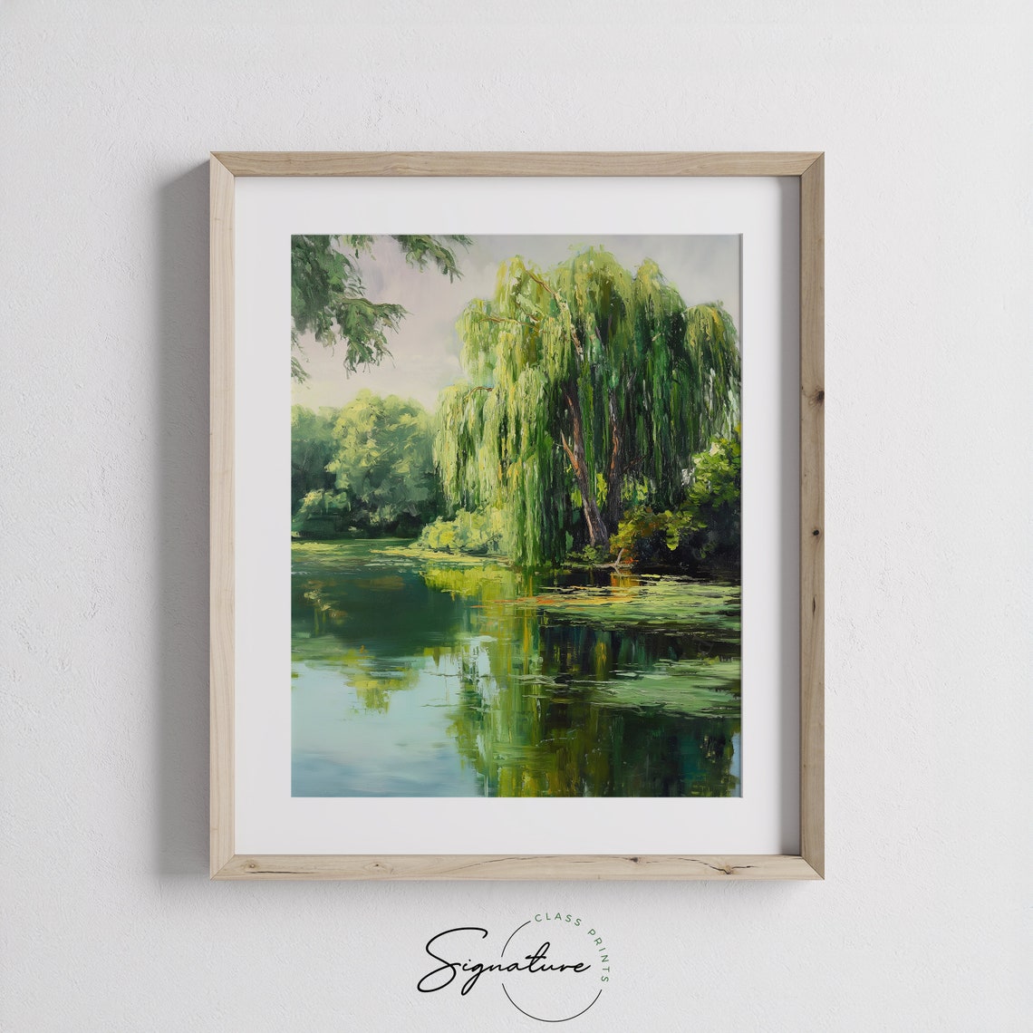 Weeping Willow Tranquil Pond Lush Green Reflection Shade Poster - Image 3