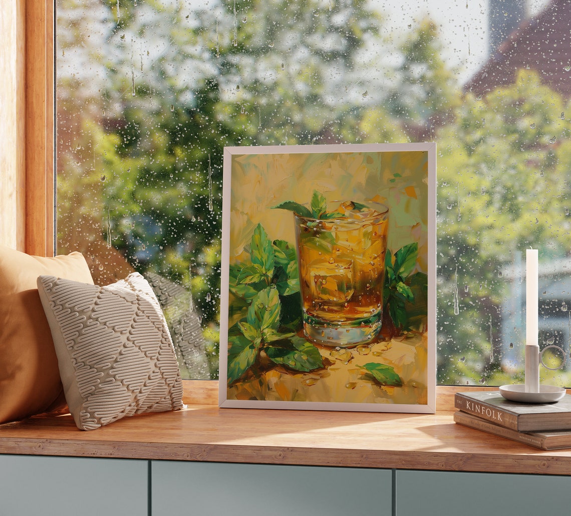 Iced Mint Tea Glass with Fresh Mint Leaves Summer Drink Poster - Image 2