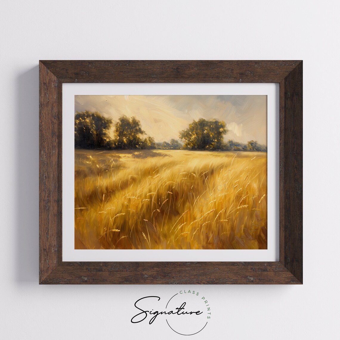 Afternoon Barley Field Painting, Rustic Farmhouse Art Print - Image 5