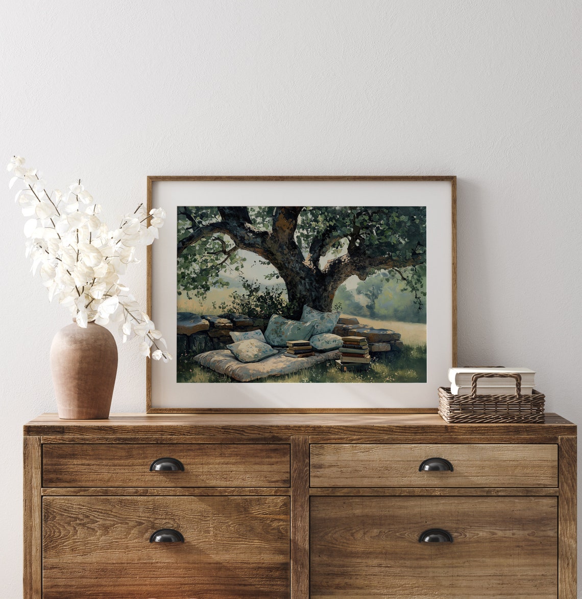 Reading Nook Under Big Tree Books And Cushions Garden Poster - Image 3