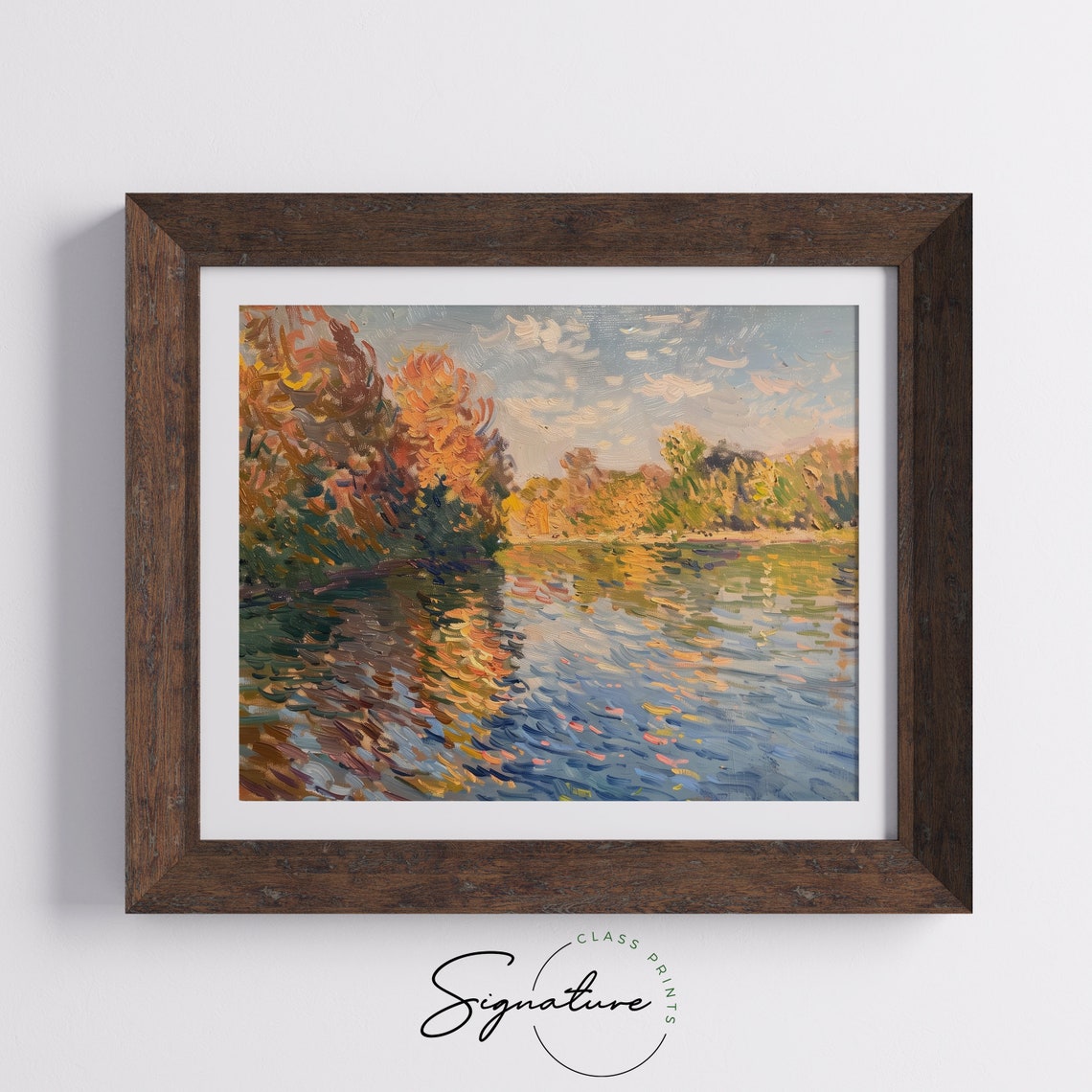 Scenic Autumn River With Golden Trees Calm Reflective Water Poster - Image 5