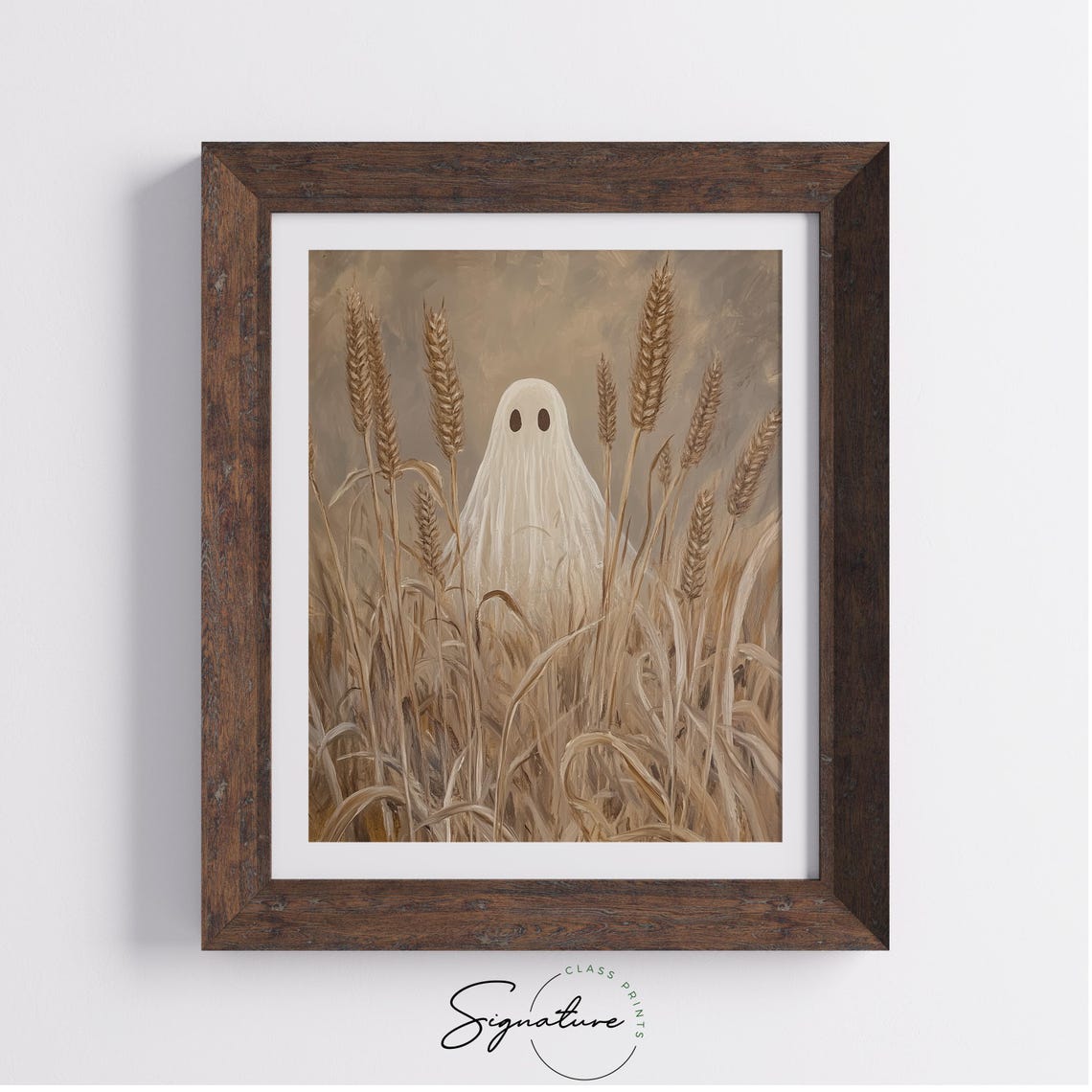 Ghost Standing Tall in a Golden Wheat Field Minimalist Art Poster - Image 4