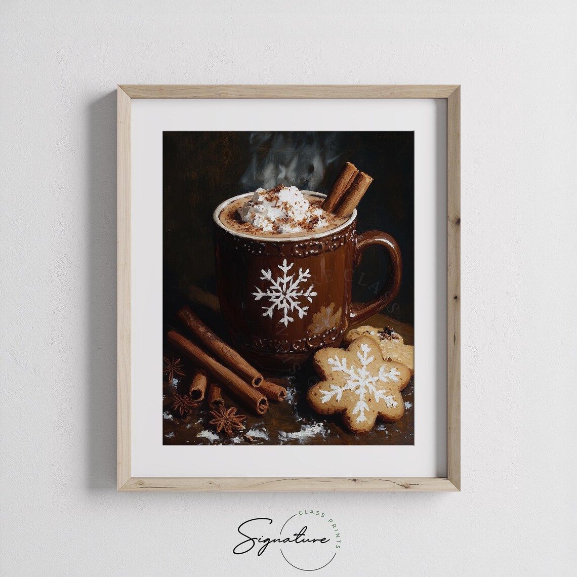 Hot Cocoa With Snowflake Marshmallows, Vintage Holiday Art Print - Image 3