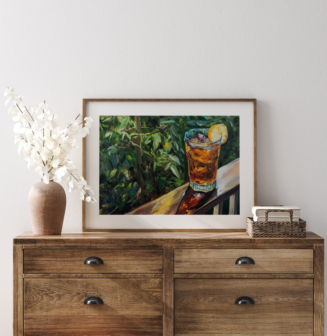 Iced Tea Porch Scene Art Vintage Afternoon Relaxation Print Rustic Deck Wall Art Summertime Beverage 365 - Image 3