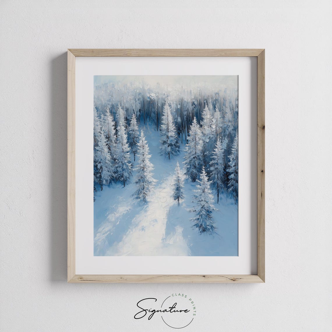 Frosted Blue Cedar Forest From Above Winter Aerial View Poster - Image 2