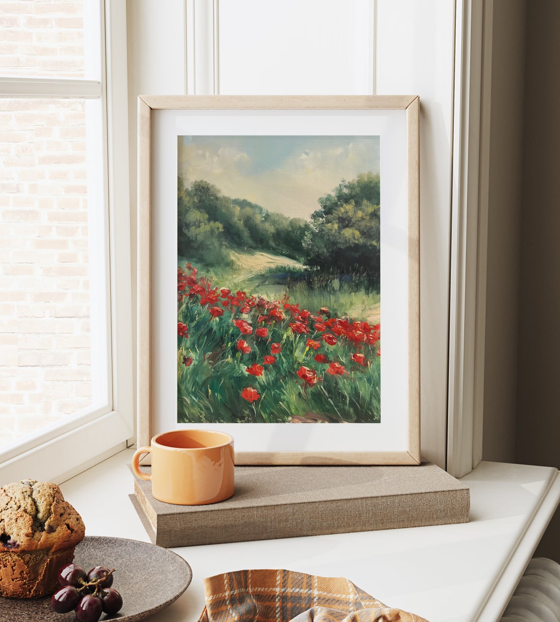 Red Poppies Lush Green Meadow Summer Bloom Countryside Poster - Image 6